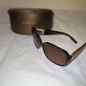 Gucci Oversized Brown Tortoise GG 3170/S 791JS Sunglasses Pre-owned